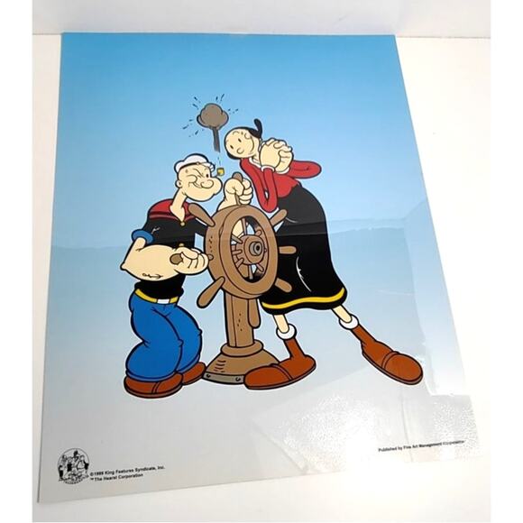 Popeye And Olive Oyl At The Wheel Rare Fine Art Sericel 1999 King Features VNT - Picture 1 of 6